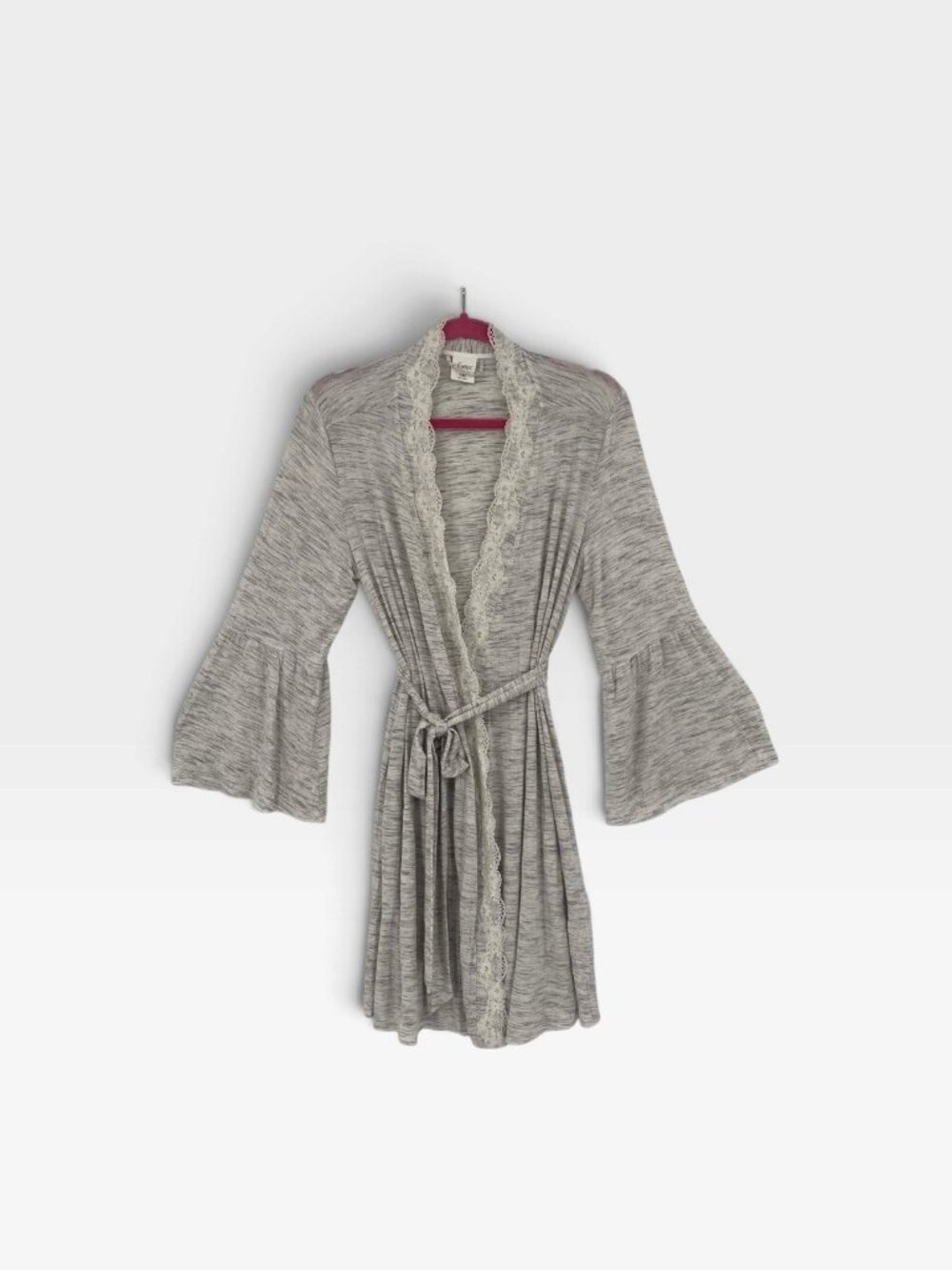 Soma Size S/M Robe Gray Heather Lounge Rayon Lace